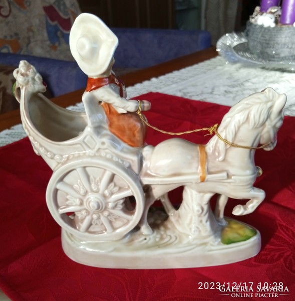 Antique German porcelain carriage boy
