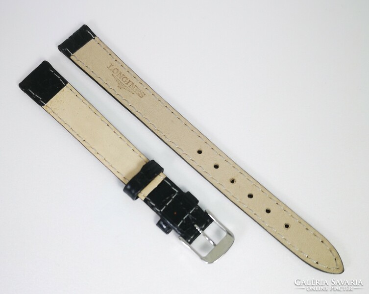 Original Longines, black leather watch strap! 12 mm size!