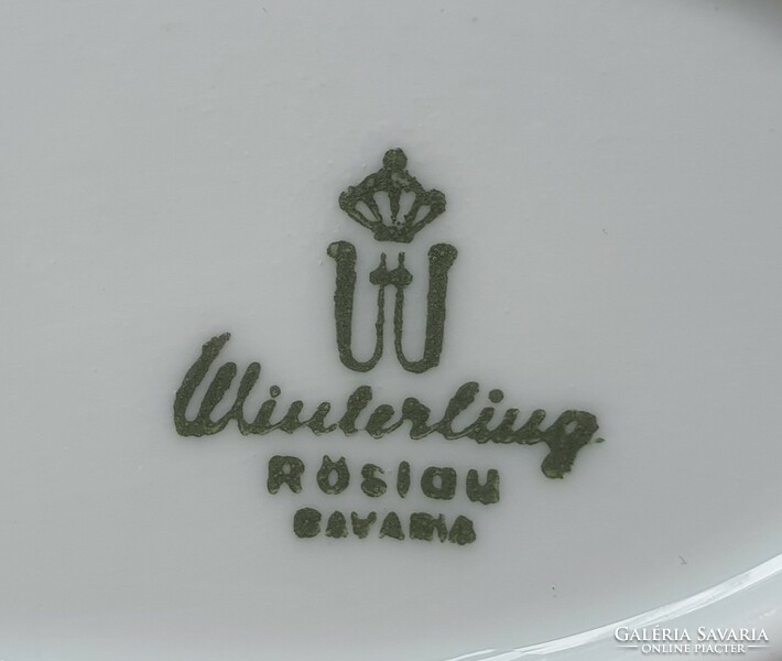 Winterling Röslau Bavaria német porcelán tálaló tál tányér kínáló arany széllel