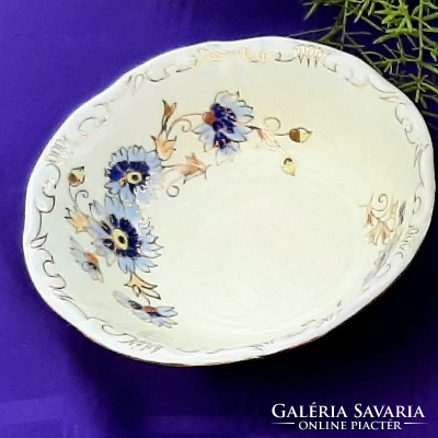 Zsolnay búzavirágos kompótos tányér