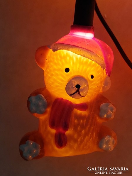 Christmas teddy bear light string, Santa's teddy bear light bulb string