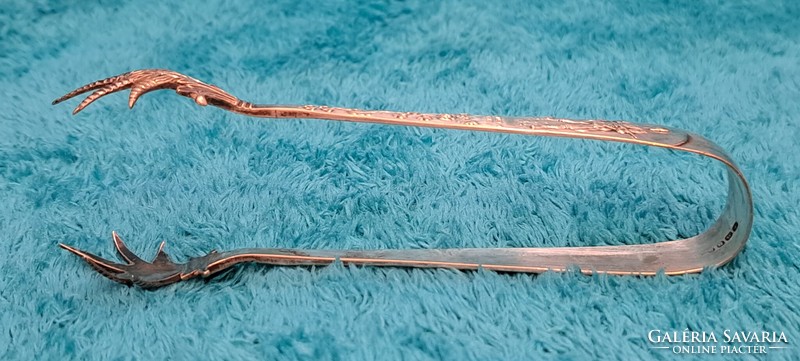Silver-plated sugar tongs with hunter's claw (m4375)