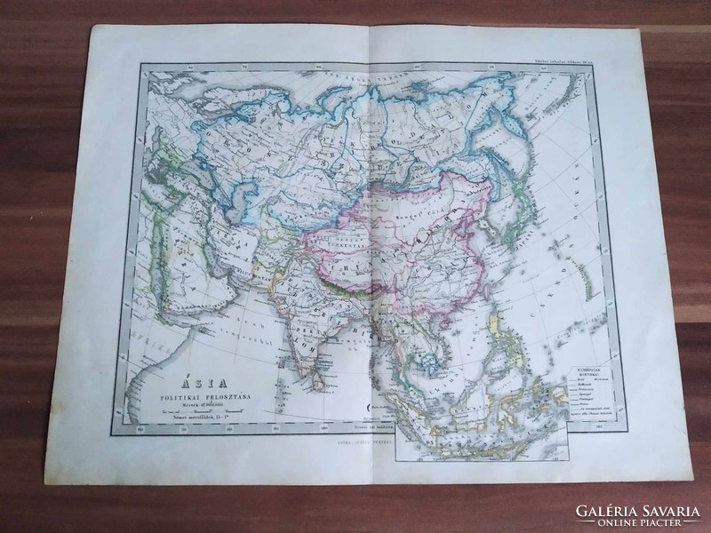 Stieler Iskolai átlásza, Ázsia politikai felosztása (1878)