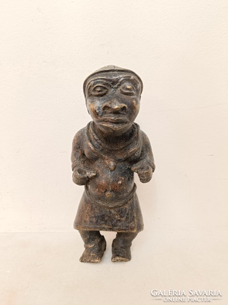 Antik afrikai szobor benini bronz uralkodó Benin 458 8194