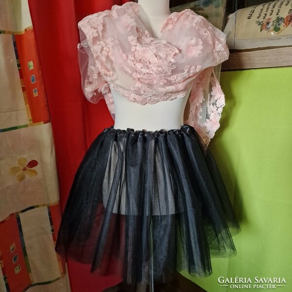 Wedding asz58e - black 40cm edgy tulle skirt - prom wedding carnival