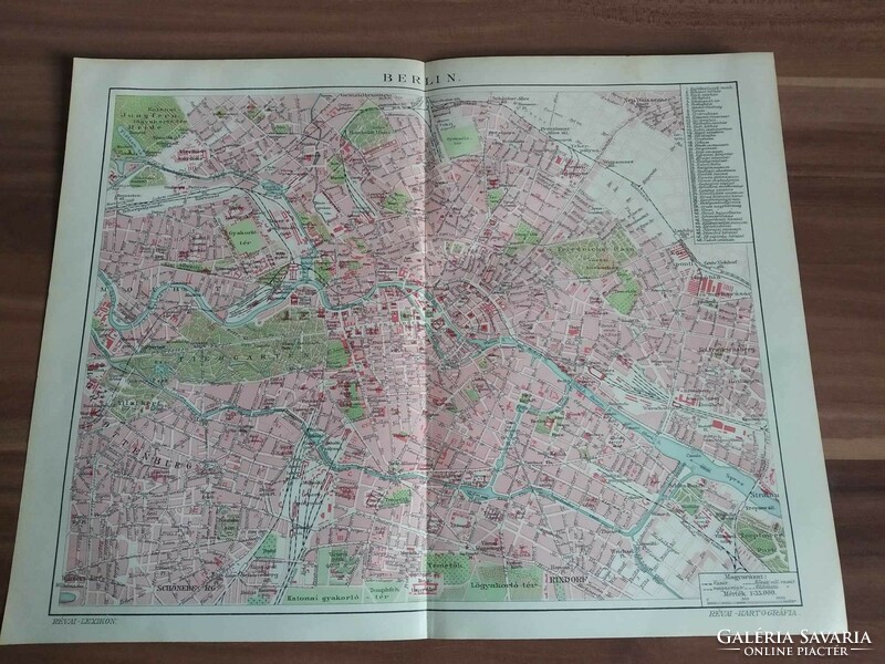 Berlin, várostérkép, Révai Nagy Lexikon egy lapja,1911