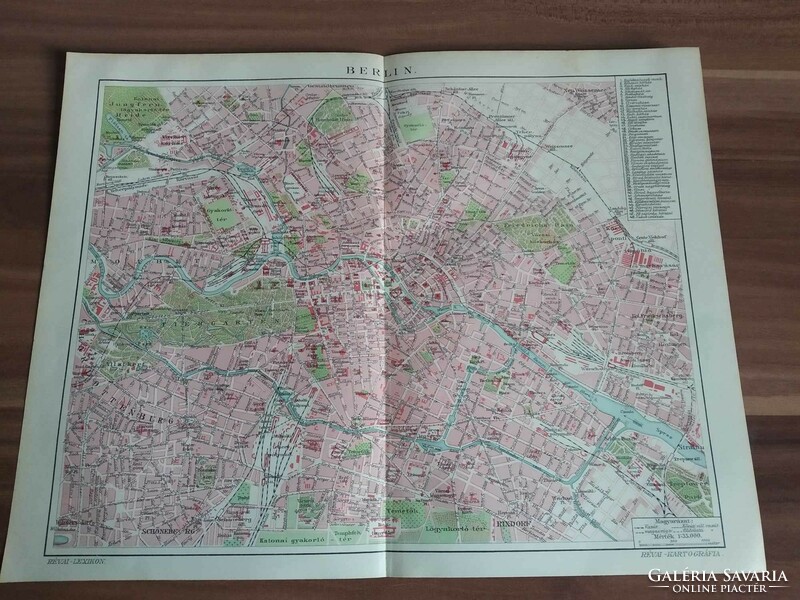 Berlin, city map, one page of Réva's great lexicon, 1911