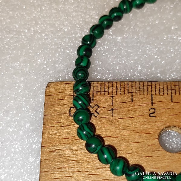 Malachite small (4mm) ball rubber bracelet