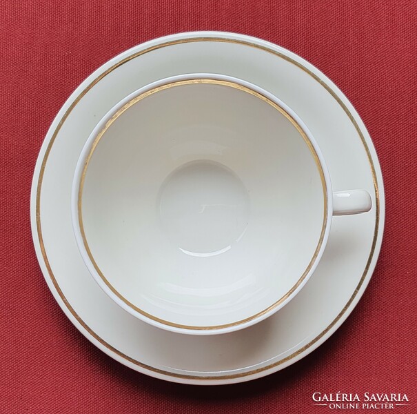 2db Hertel Jacob Bavaria német porcelán kávés teás szett csésze csészealj tányér arany széllel