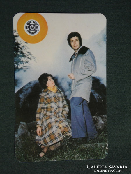 Card calendar, brkv Borsod clothing company, Miskolc, male and female model, 1979, (4)