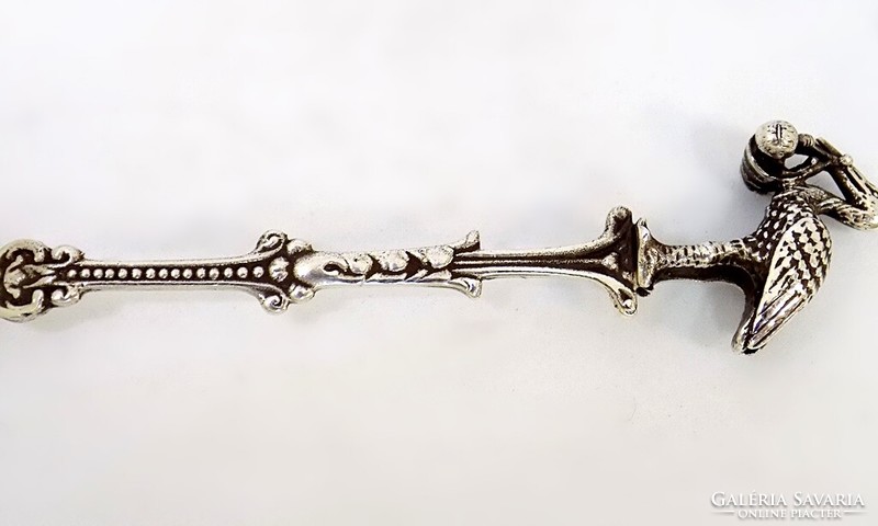 Silver stork teaspoon (zal-ag119202)