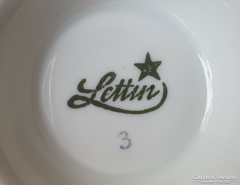 Lettin német porcelán reggeliző szett kávés teás csésze csészealj kistányér virág mintával tányér