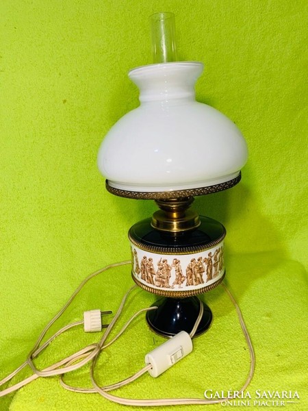 Antique Florentine table lamp with accessories similar to kerosene lamps