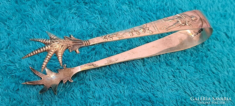 Silver-plated sugar tongs with hunter's claw (m4375)