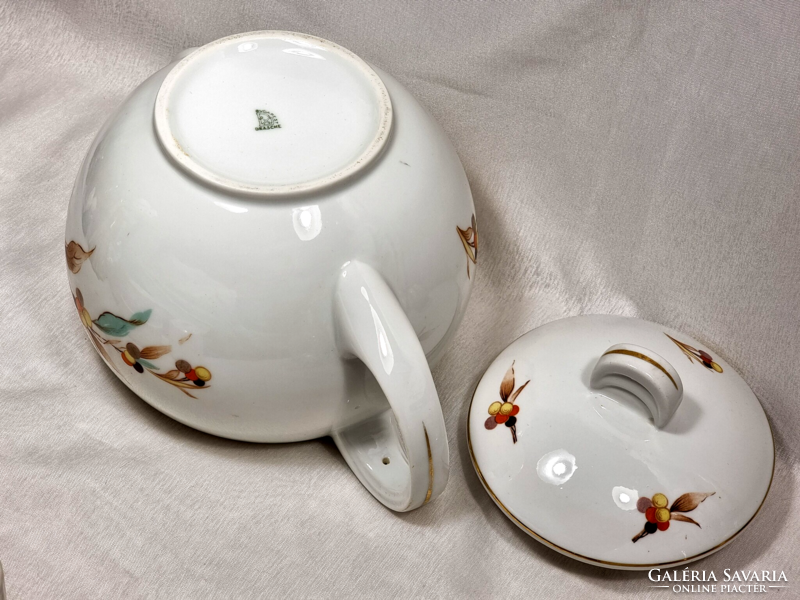 Drasche flower pattern gold rim painted tea/coffee pot.