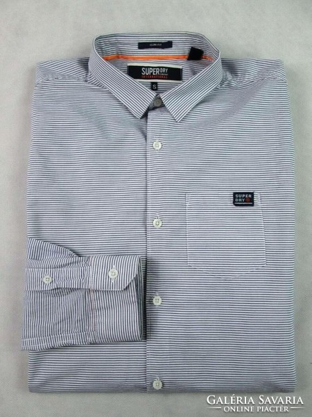 Original superdry (s) elegant sporty thin-striped long-sleeved men's shirt