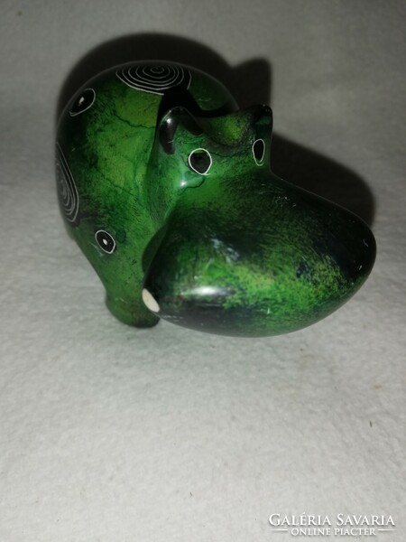 Art deco rare green hippo, hand painted