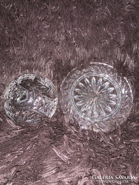 Crystal butter holder, crystal candle holder