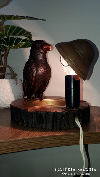 3 in 1, lighter, lamp, ashtray art deco? Carved wood