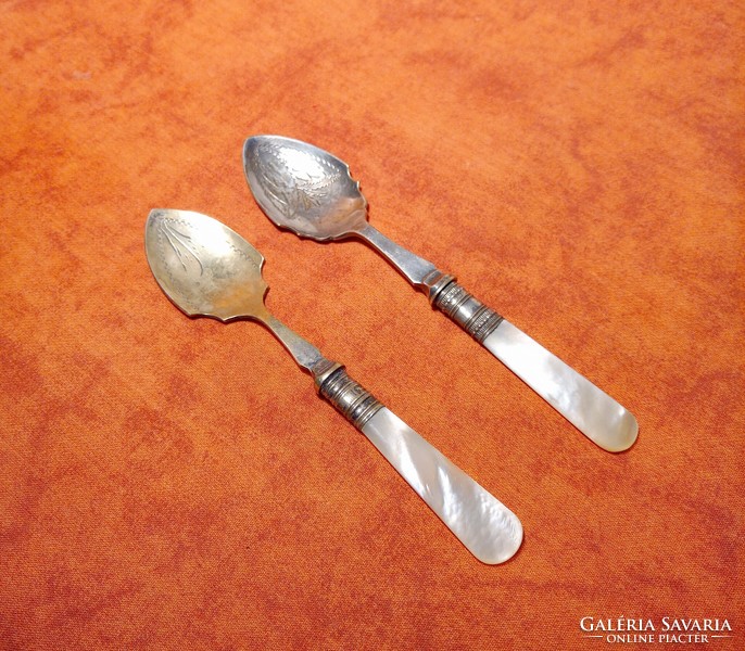 Antique English jam spoon, silver-plated, 2 in one