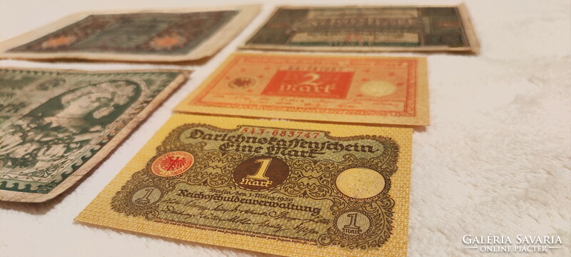 1920-as márka sor: 1, 2, 10, 50 100 (UNC-F+) – Német weimari köztársaság | 5 db bankjegy