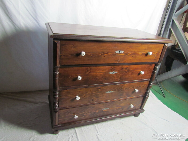 Antique pewter dresser with 4 drawers (restored)