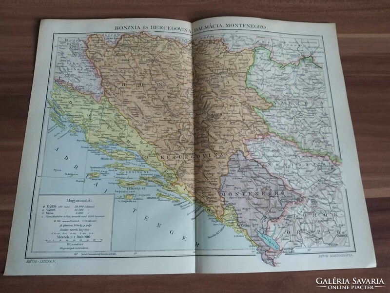 Bosnia and Herzegovina, Dalmatia, Montenegro, one page of Réva's great lexicon, 1911