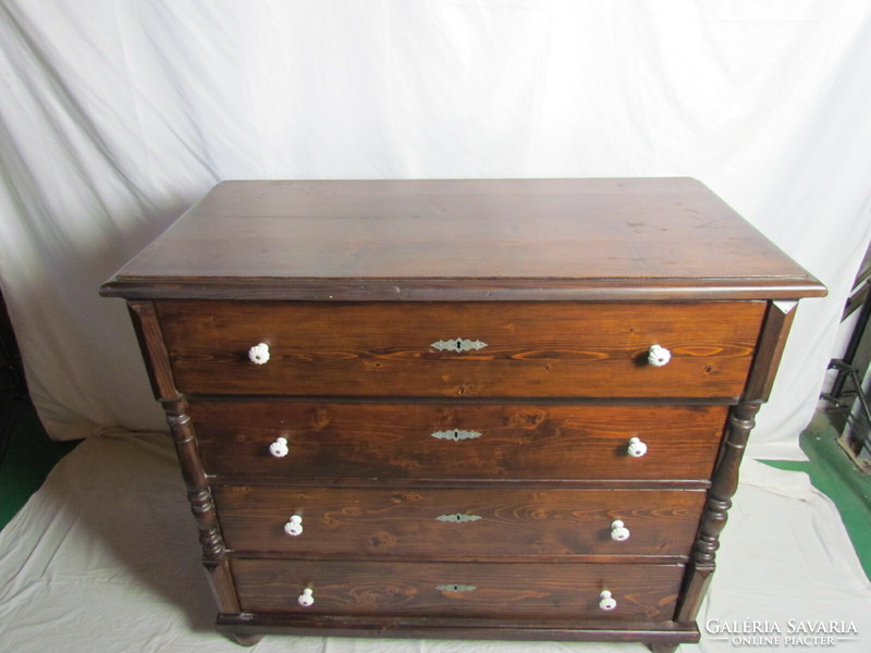 Antique pewter dresser with 4 drawers (restored)