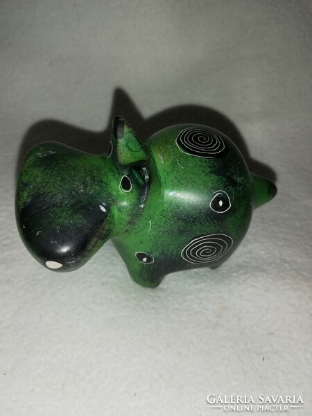 Art deco rare green hippo, hand painted