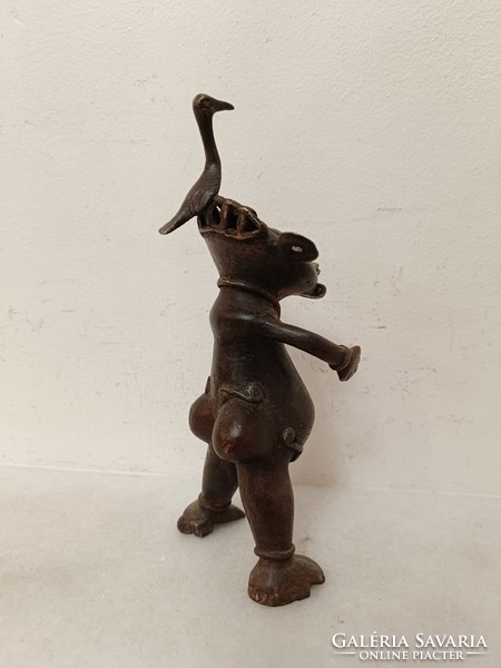 Antik afrikai szobor benini bronz harcos figura Benin 462 8197