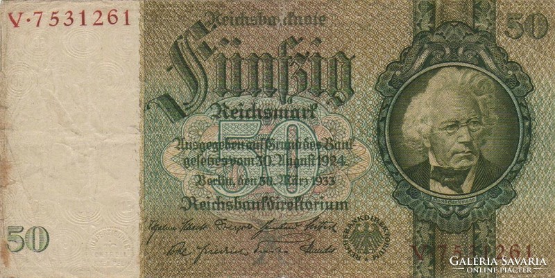 50 Reichsmark 1933 Germany watermark david hansemans 2.