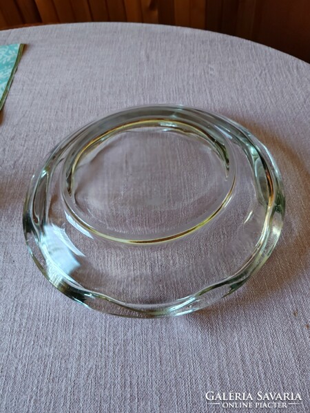Huge 3-4 kg heavy glass bowl with a diameter of 32 cm
