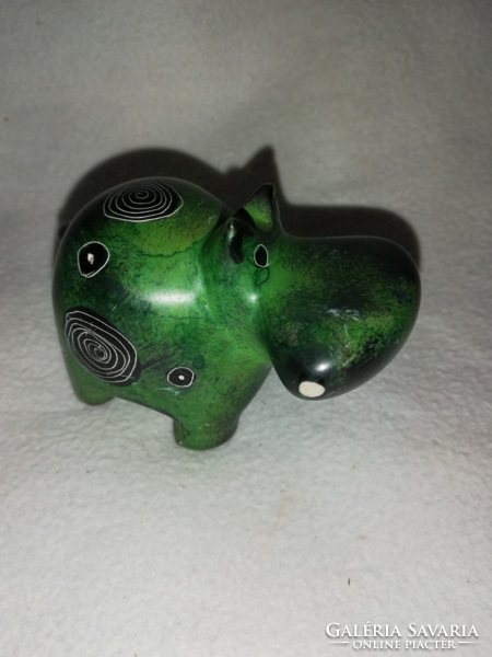 Art deco rare green hippo, hand painted