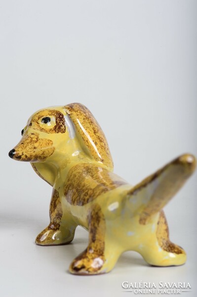 Gardener's ceramic dachshund, dachshund dog