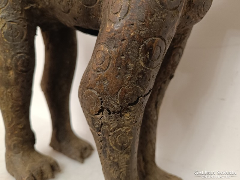 Antik benini nehéz bronz leopárd párduc szobor Afrika Benin 466 A 8208