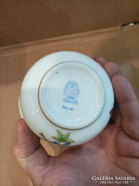 Herendi porcelán bonbonier, 10 cm nagyságú hibátlan darab Viktória mintás