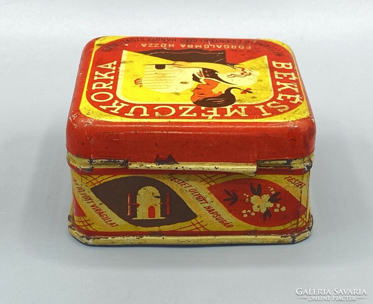 Old metal box Békési honey candy ant cooperative 1930-1940