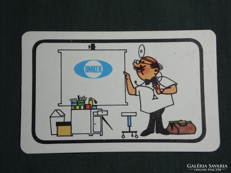 Card calendar, omker, medical instrument manufacturer, Budapest, graphic artist, humorous, 1979, (4)