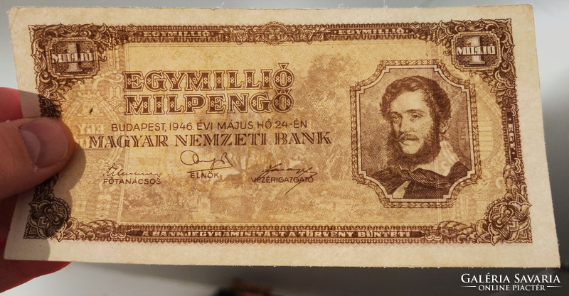 Pengő-milpengő páros sor 1945/46-ból: 10 ezertől 1 milliárdig (VF-VG) | 12 db bankjegy