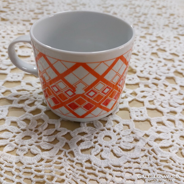 Alföldi rare, orange checkered, patterned mug, cup
