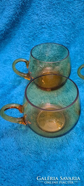 6 glass cups, tea cups (m4385)