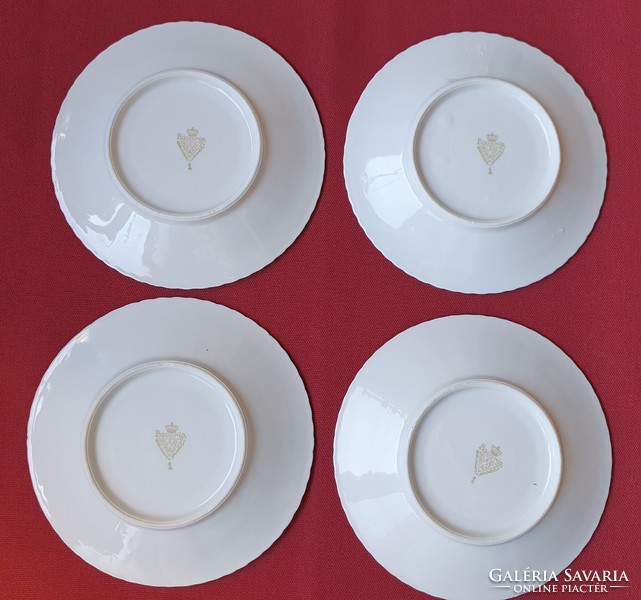 4 pieces Weissen Bavaria German porcelain saucer small plate plate with flower pattern