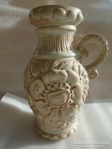 Antik nagyméretű füles váza csodálatos színben  pompázik cca 3-4 literes 29 cm