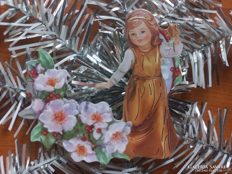 Old paper angel Christmas tree top decoration