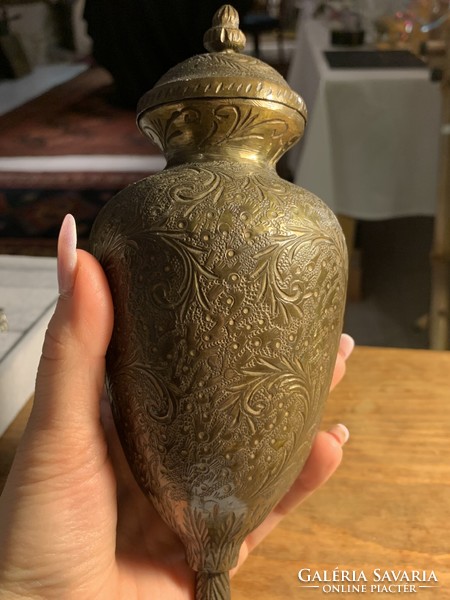 Bronze lidded urn with Persian pattern