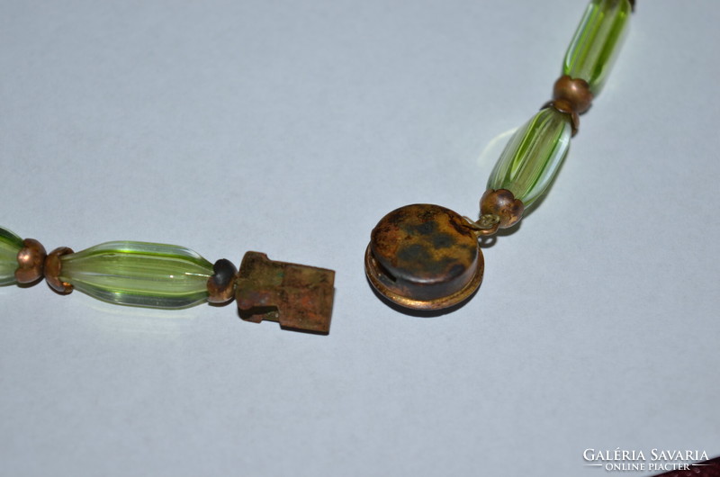 Wonderful beautiful glass necks with copper inserts