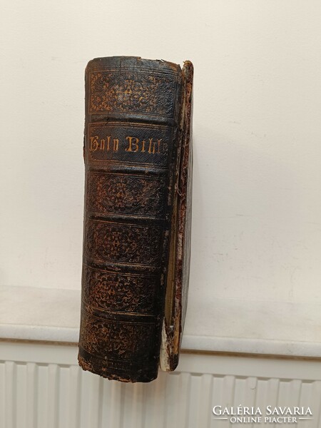 Antik holy bible angol nyelvű John Brown (1722-1787) családi biblia 19. század 460 8245