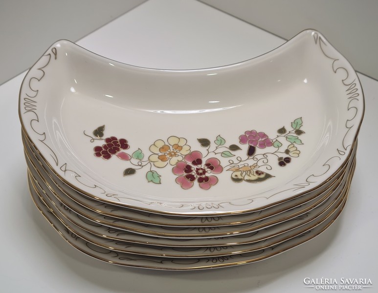 Zsolnay butterfly 6-person bone plate set #1953