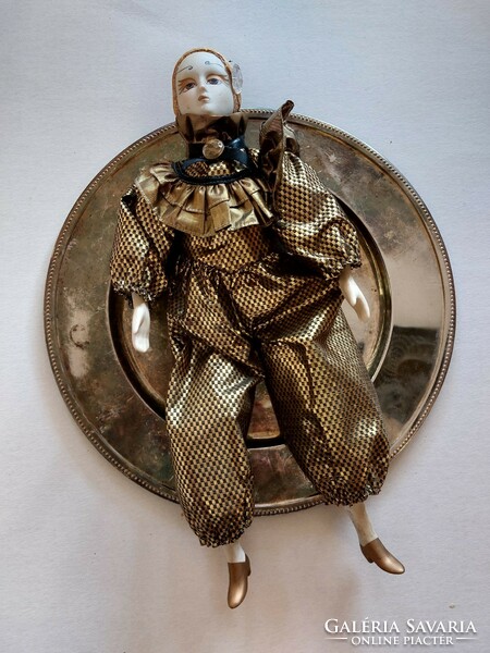 Christmas decor doll in old gold clothes Venetian decorative doll 40 cm