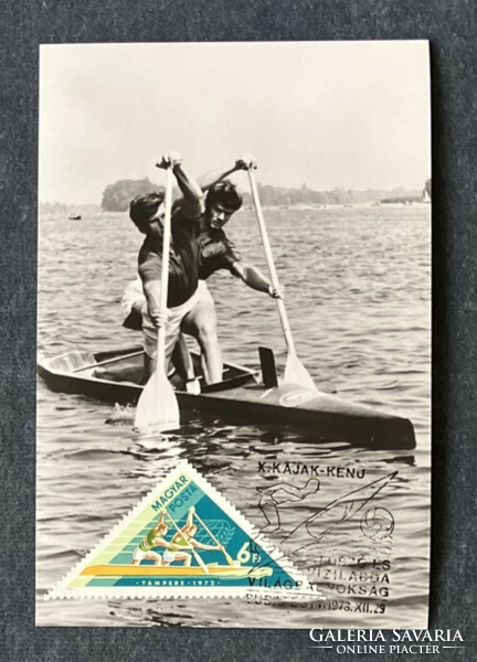 X. Kayak-canoe world championship 1973 Tampere men's canoe doubles - cm postcard